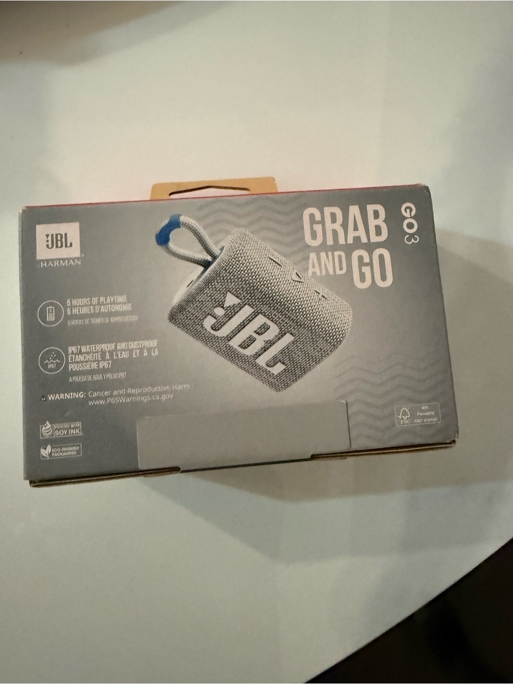 JBL GO 3 Portable Bluetooth Speaker - Gray and Blue